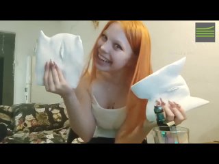 a red -haired girl shows the casts of her vagina. what do you like more, 1st or 2nd?)))