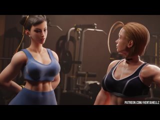 cammy and chun lee sex coaching at the gym - cammy and chun li sex coaching in the porno hentai hentai porn gym